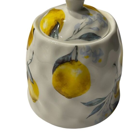 Four Piece Lemon patten Coffee/Tea pot with lid, sugar holder, creamer & platter - Picture 4 of 7